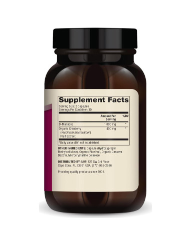 Suplemento D-Mannose y Arándano Dr. Mercola 60 Cápsulas