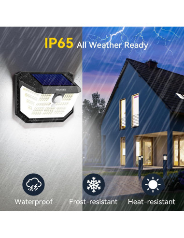 Luces Solares TECKNET 4 Paquete 231 LED Sensor Movimiento