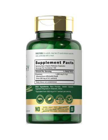 Cápsulas de Romero Carlyle 1200mg 200 Unidades Sin OGM Gluten