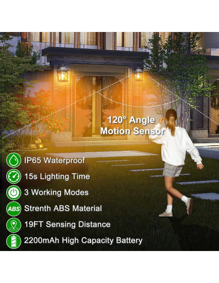 Lámparas de Pared Solares CYHKEE 2 Paquete LED IP65 Lámparas de Pared Solares CYHKEE 2 Paquete LED IP65