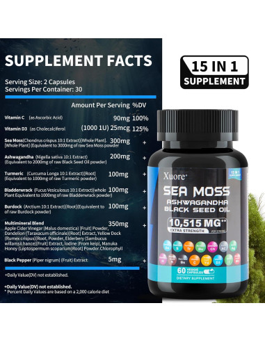 Suplemento Todo en 1 XF con Musgo Marino y Ginseng - 180 Cápsulas