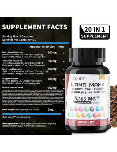 Suplemento Todo en 1 XF con Musgo Marino y Ginseng - 180 Cápsulas