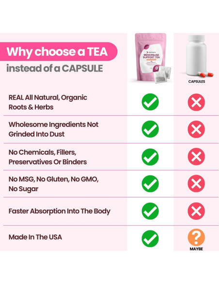 Té VoomVaya para Menopausia - Alivio Natural con Trébol Rojo - 30 Bolsitas Té VoomVaya para Menopausia - Alivio Natural con Trébol Rojo - 30 Bolsitas