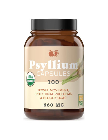 Cápsulas de Psyllium Natural Puro 660mg - Fibra Digestiva