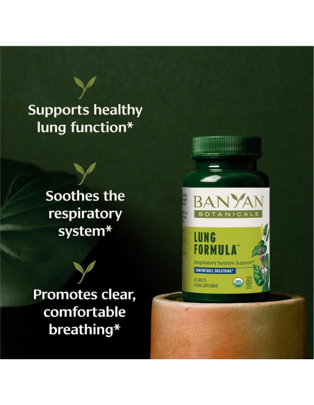 Fórmula Pulmones Banyan Botanicals - Suplemento Orgánico 90 Tabletas Fórmula Pulmones Banyan Botanicals - Suplemento Orgánico 90 Tabletas