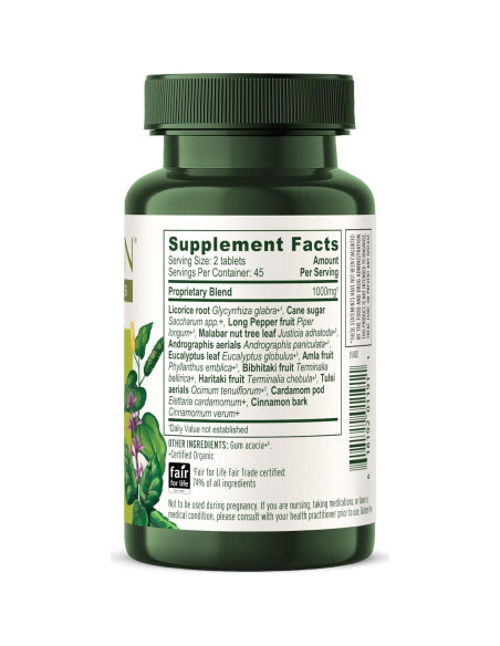 Fórmula Pulmones Banyan Botanicals - Suplemento Orgánico 90 Tabletas Fórmula Pulmones Banyan Botanicals - Suplemento Orgánico 90 Tabletas