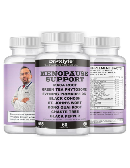 Cápsulas Suplemento Menopausia DrPKlyfe 655mg 60 Unidades Cápsulas Suplemento Menopausia DrPKlyfe 655mg 60 Unidades