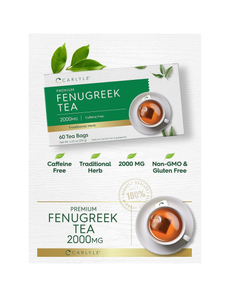 Té de Semilla de Fenogreco Carlyle | 60 Bolsitas | Sin Cafeína Té de Semilla de Fenogreco Carlyle | 60 Bolsitas | Sin Cafeína
