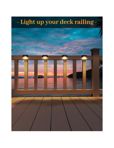 JACKYLED 16 Luces de Escalera LED Solares Impermeables