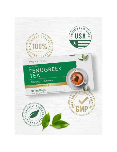 Té de Semilla de Fenogreco Carlyle | 60 Bolsitas | Sin Cafeína