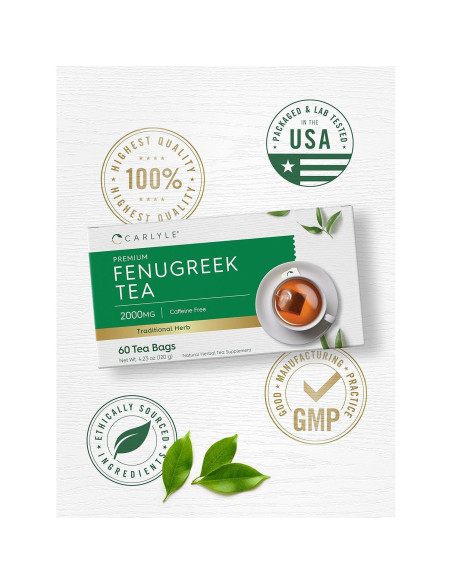 Té de Semilla de Fenogreco Carlyle | 60 Bolsitas | Sin Cafeína Té de Semilla de Fenogreco Carlyle | 60 Bolsitas | Sin Cafeína