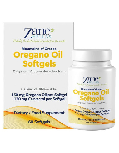 Cápsulas Blandas Aceite de Orégano Zane Hellas 60 Unidades