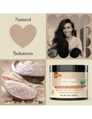 Polvo de cáscara de psyllium orgánico Complete Natural 280g