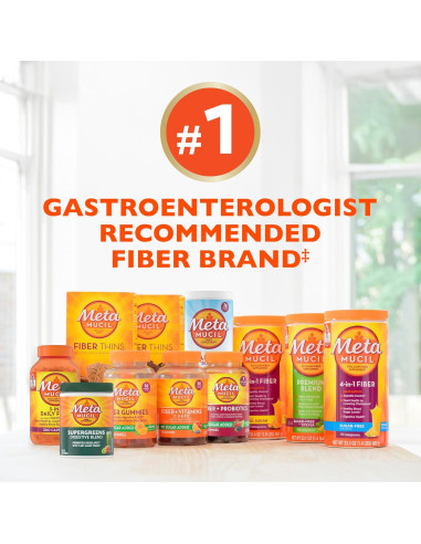 Metamucil Suplemento de Fibra Diaria 4-en-1 Sin Azúcar 0.5kg