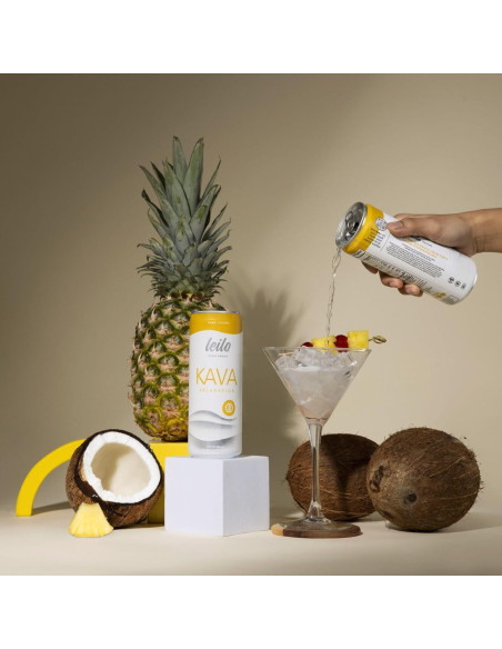 Bebida Mocktail de Pina Colada LEILO - Paquete de 12 Latas 355ml Bebida Mocktail de Pina Colada LEILO - Paquete de 12 Latas 355ml