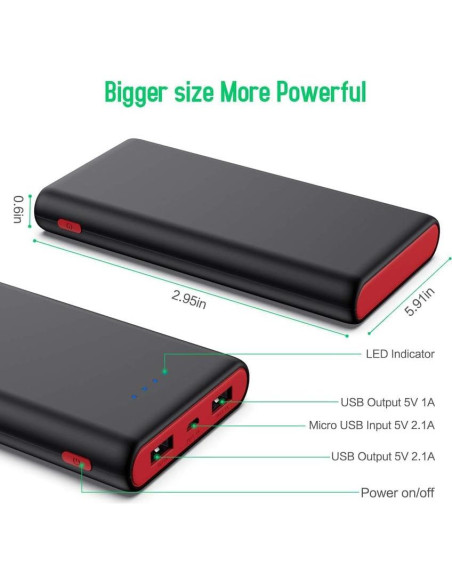 Cargador Portátil Ekrist 25800mAh Carga Rápida 3 Puertos USB Cargador Portátil Ekrist 25800mAh Carga Rápida 3 Puertos USB