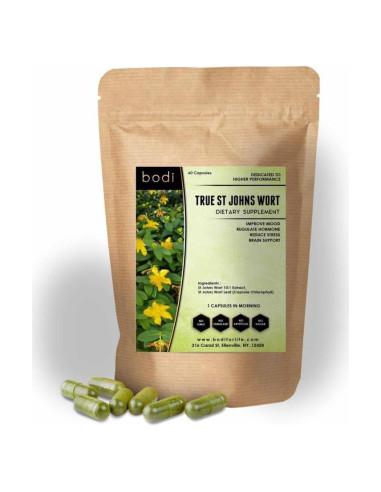 Cápsulas de Hierba de San Juan Bodi 100% Pura Natural 60 Unidades