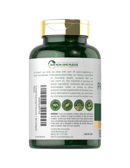 Cápsulas de Aceite de Onagra Carlyle 1000mg - 80 Gelatinas Cápsulas de Aceite de Onagra Carlyle 1000mg - 80 Gelatinas