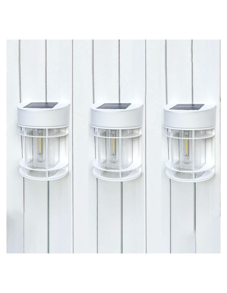 Luces Solares para Cercas DOESLAG Paquete de 8 Blancas Luces Solares para Cercas DOESLAG Paquete de 8 Blancas