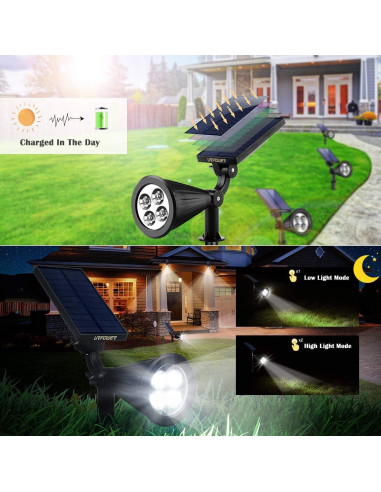 Luces Solares URPOWER 2 Paquete Ajustables IP64 Jardín