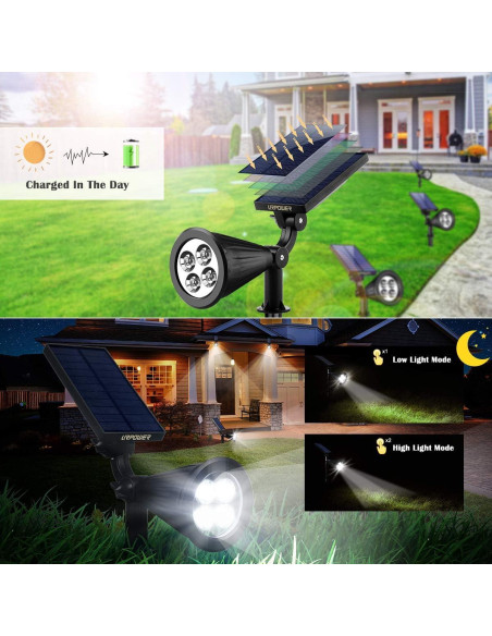 Luces Solares URPOWER 2 Paquete Ajustables IP64 Jardín Luces Solares URPOWER 2 Paquete Ajustables IP64 Jardín