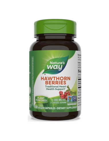 Bayas de Espino Nature's Way 100 Cápsulas Veganas Salud Corazón