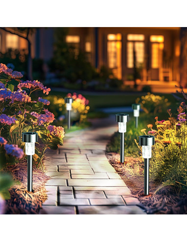 Luces Solares GIGALUMI LED 12 Piezas Acero Inoxidable