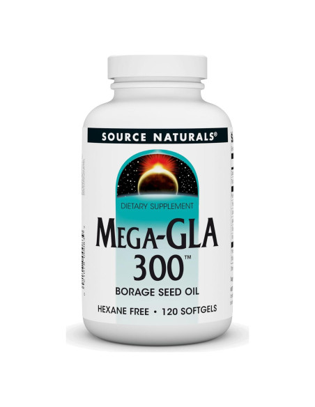 Source Naturals Mega-GLA 300 - Aceite de Semilla de Borraja 120 Softgels Source Naturals Mega-GLA 300 - Aceite de Semilla de Borraja 120 Softgels