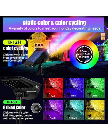 Luces Solares JIOR Multicolor IP67 para Jardín 4 Piezas