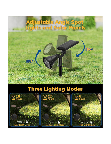 Focos Solares para Jardín NBKLS 4 Piezas 27 LED IP67 Focos Solares para Jardín NBKLS 4 Piezas 27 LED IP67