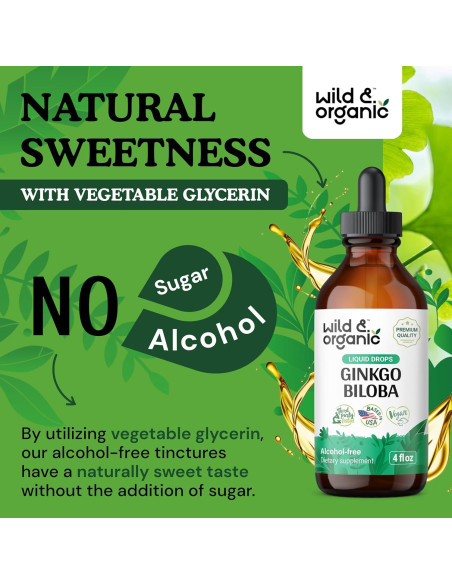Extracto de Ginkgo Biloba Silvestre y Orgánico 118 ml - Suplemento Cerebral Extracto de Ginkgo Biloba Silvestre y Orgánico 118 ml - Suplemento Cerebral