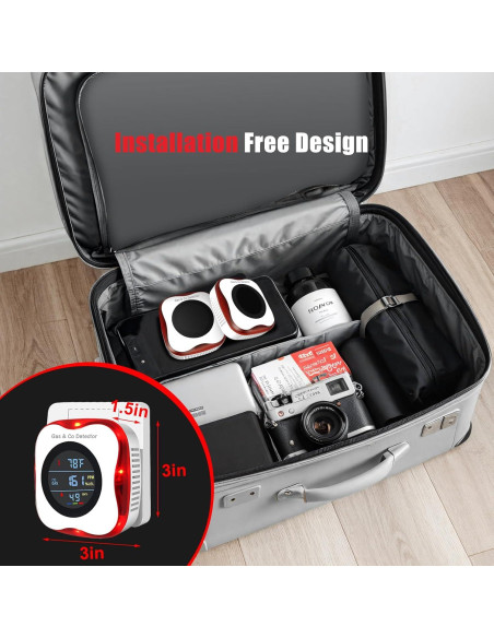 Detector de Gas y Monóxido de Carbono ARIKON 4 en 1 LCD Detector de Gas y Monóxido de Carbono ARIKON 4 en 1 LCD