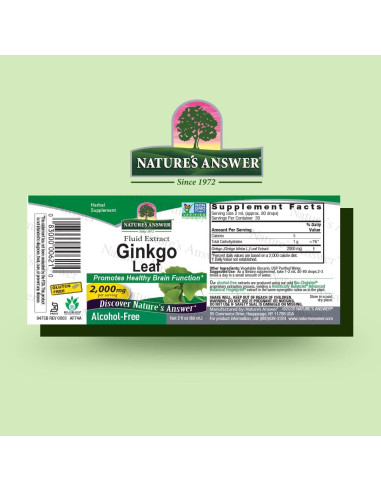 Extracto de Ginkgo Biloba Nature's Answer 59 ml - Apoyo Cognitivo