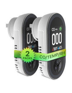 Detector de Monóxido de Carbono MOES 3 en 1 Enchufable 2Pack