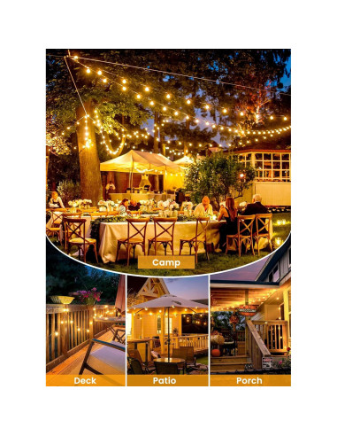 Brightown 17.68m Luces de Cadena Solares con Control Remoto