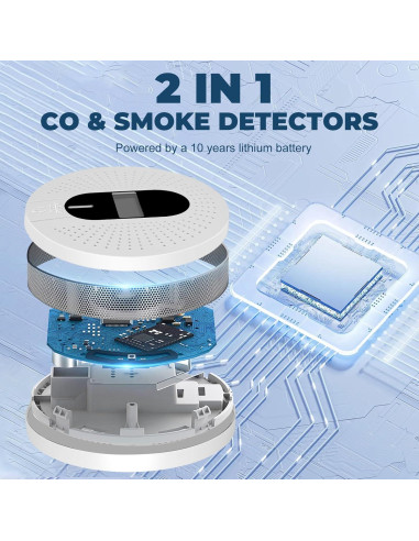 Detector de Humo y Monóxido de Carbono Antercite 2 en 1 85dB