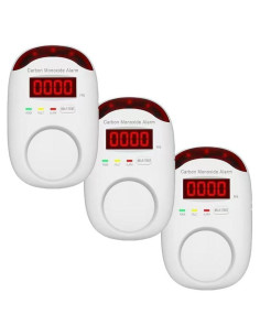 Detector de Monóxido de Carbono Vzmcov Co-3pack con Alarma LED