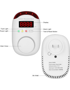 Detector de Monóxido de Carbono Vzmcov Co-3pack con Alarma LED 2
