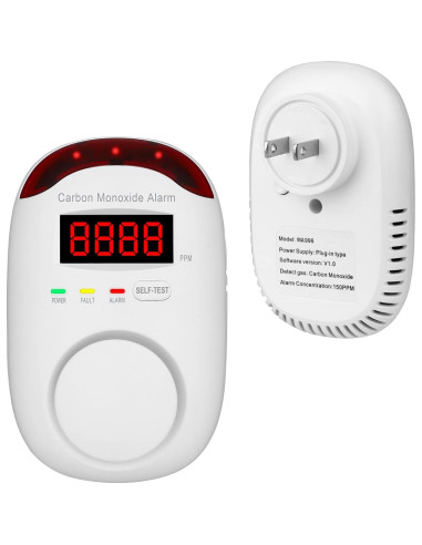 Detector de Monóxido de Carbono Vzmcov Co-3pack con Alarma LED