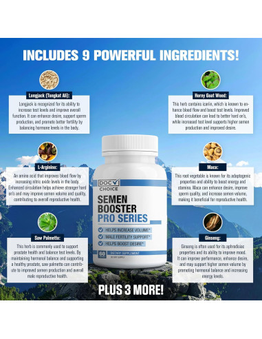 Aumentador de Volumen de Semen EPN - 60 Cápsulas Rápidas