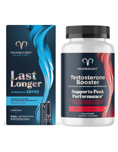 Spray Retraso Promescent 7.4ml + Aumentador Testosterona Hombres