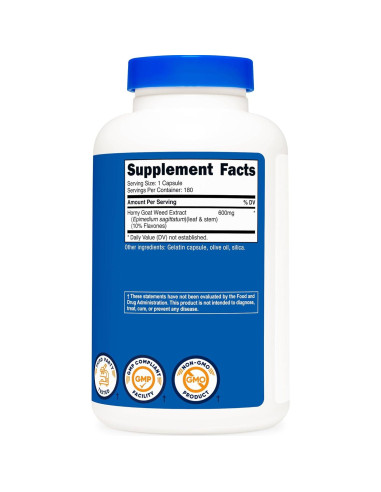 Extracto de Epimedium Nutricost 600mg - 180 Cápsulas