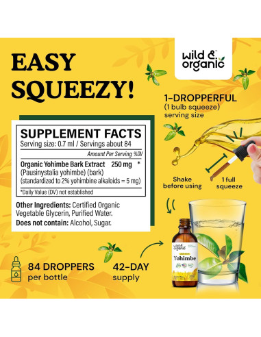Suplemento de Yohimbe Silvestre 59 ml - Extracto Líquido Vegano