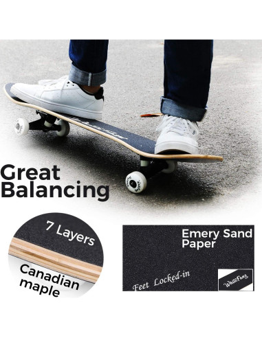 Patineta WhiteFang 31.75x20.03 cm para principiantes
