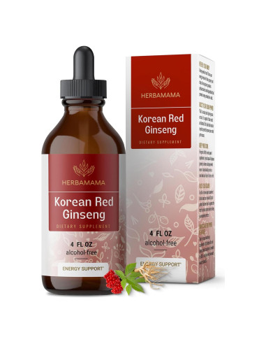 Tintura de Ginseng Rojo Panax Herbamama - 56 Días - Vegano