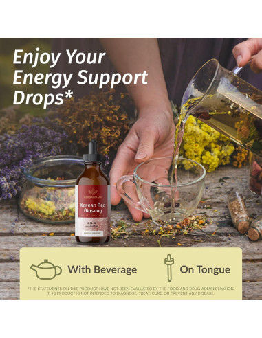 Tintura de Ginseng Rojo Panax Herbamama - 56 Días - Vegano
