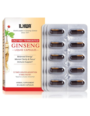 Cápsulas Líquidas de Ginseng Fermentado ILHWA - 30 Unidades