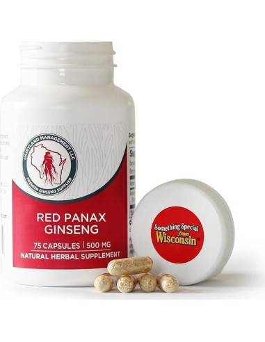 Cápsulas de Ginseng Rojo Panax Dairyland 2000 mg - 75 ct