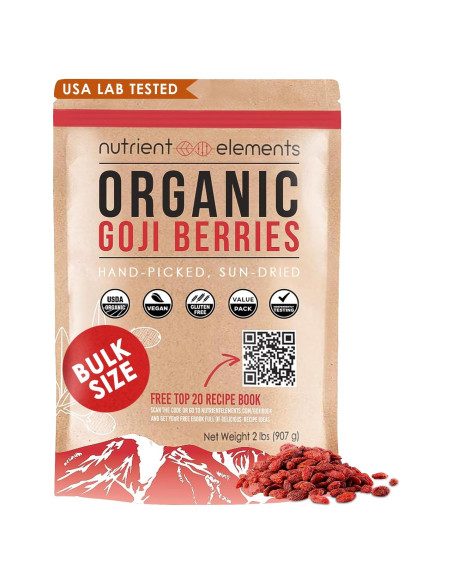 Berries Goji Secas Orgánicas Elementos Nutricionales 0.91 kg Berries Goji Secas Orgánicas Elementos Nutricionales 0.91 kg