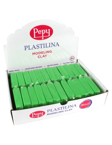 Pepy Plastilina No Secante Verde Claro Set 24 Barras 1.4 oz